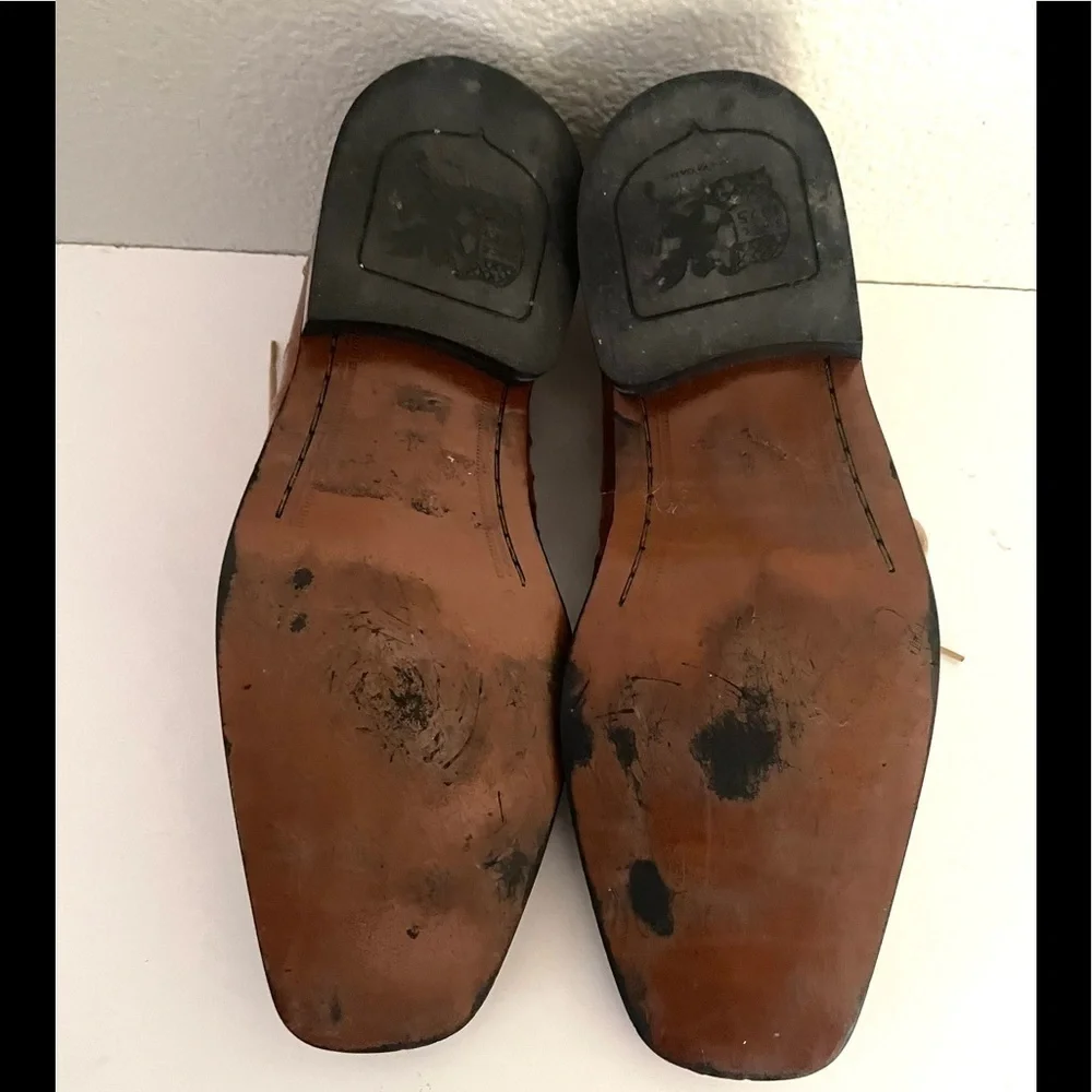 STACEY ADAMS mens square toe camel color Oxford shoe size 11